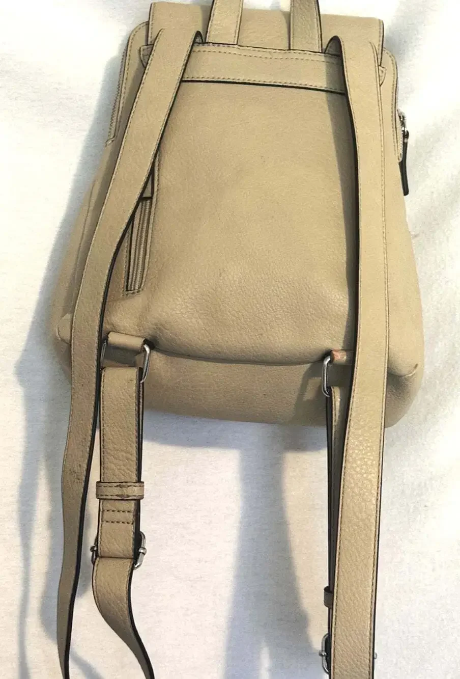 Calvin Klein Women's Beige Elaine Bubble Lamb Novelty Key Item Flap Backpack